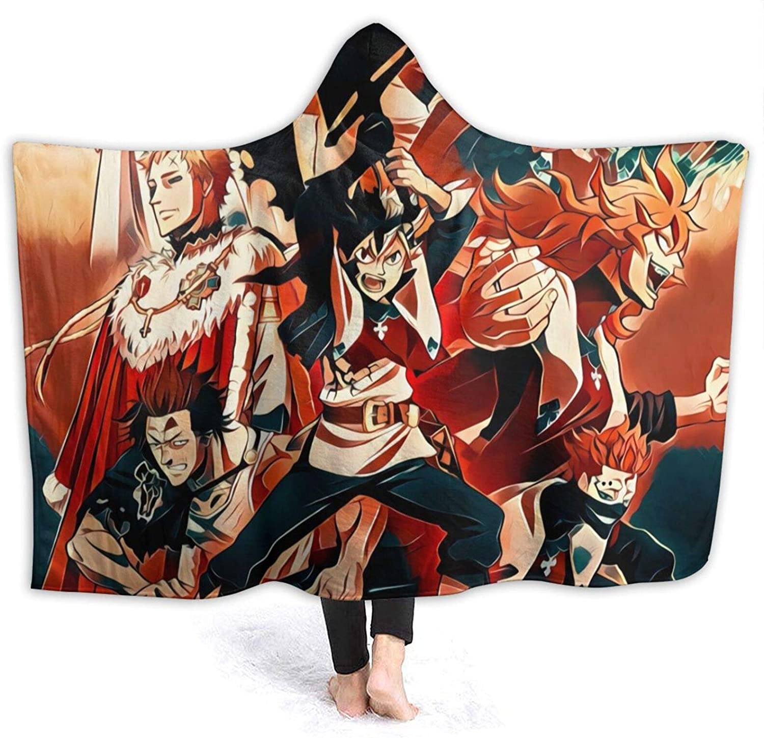 Anime Black Clover Hooded Blanket - Fleece Flannel Warm Throw Blanket