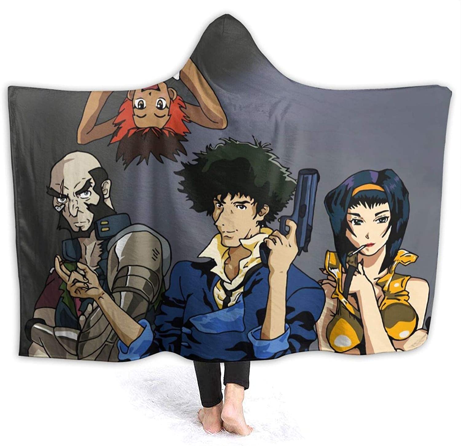 Anime Cowboy Bebop Fleece Flannel Hooded Travel Blankets