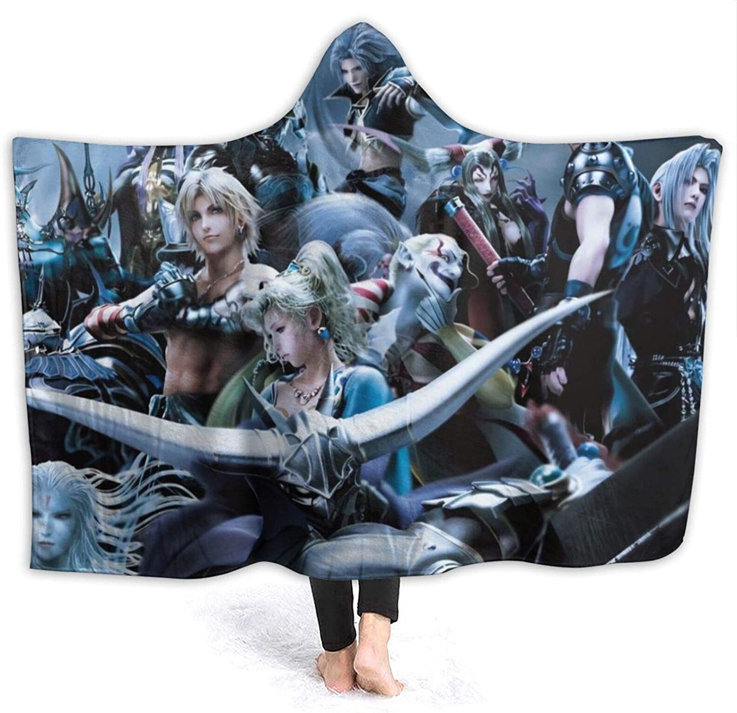 Anime Final Fantasy Fleece Flannel Warm Hooded Blanket