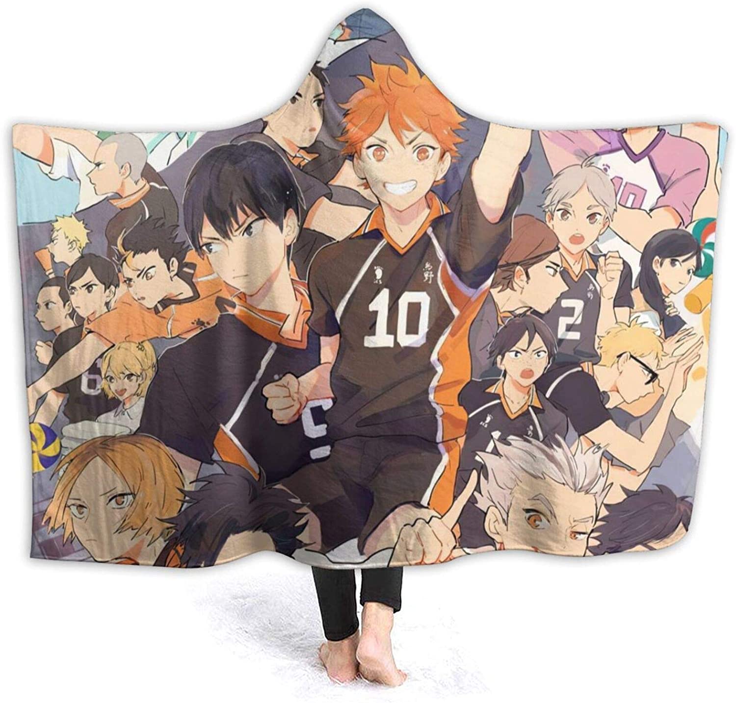 Anime Haikyuu Hinatashoyo Soft Flannel Hooded Blankets