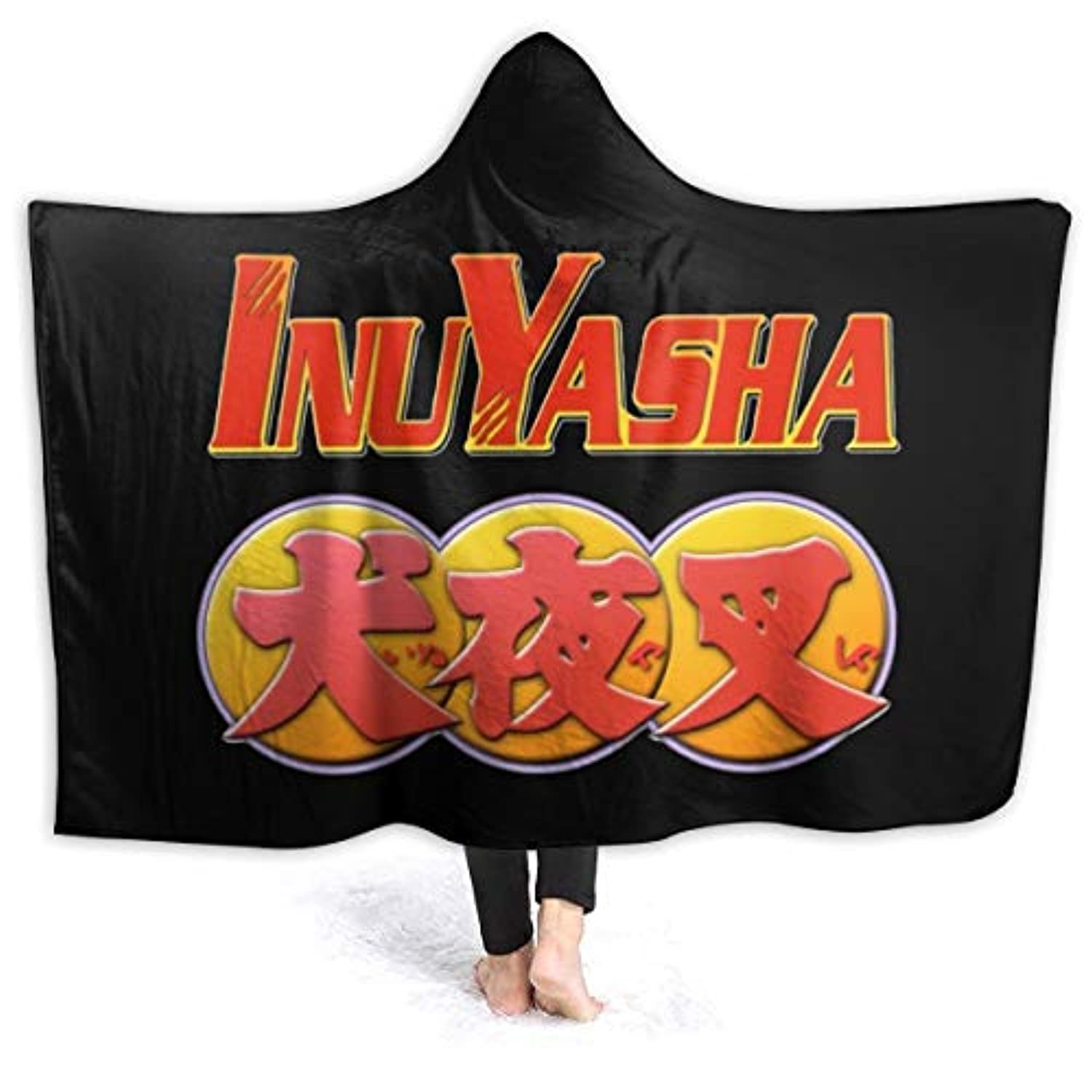 Anime Inuyasha Blanket - All Season 3D Hooded Blanket for Kids Teens and Adults