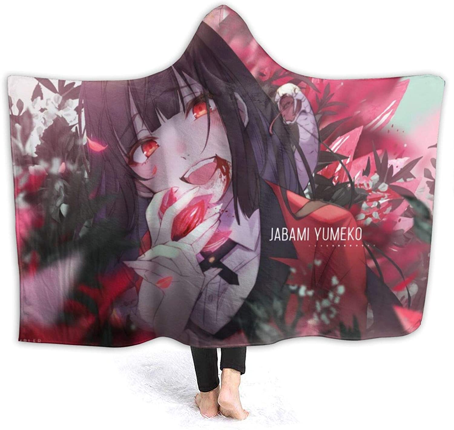 Anime Kakegurui Pilling Proof Flannel Hooded Blanket