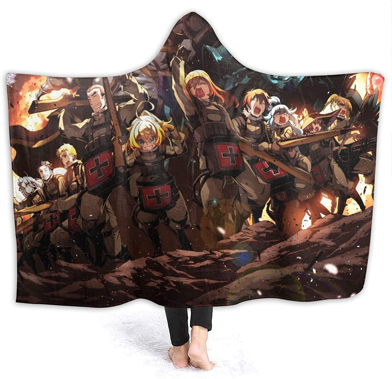 Anime Konosuba Hooded Blanket - Fleece Throw Wearable Blanket