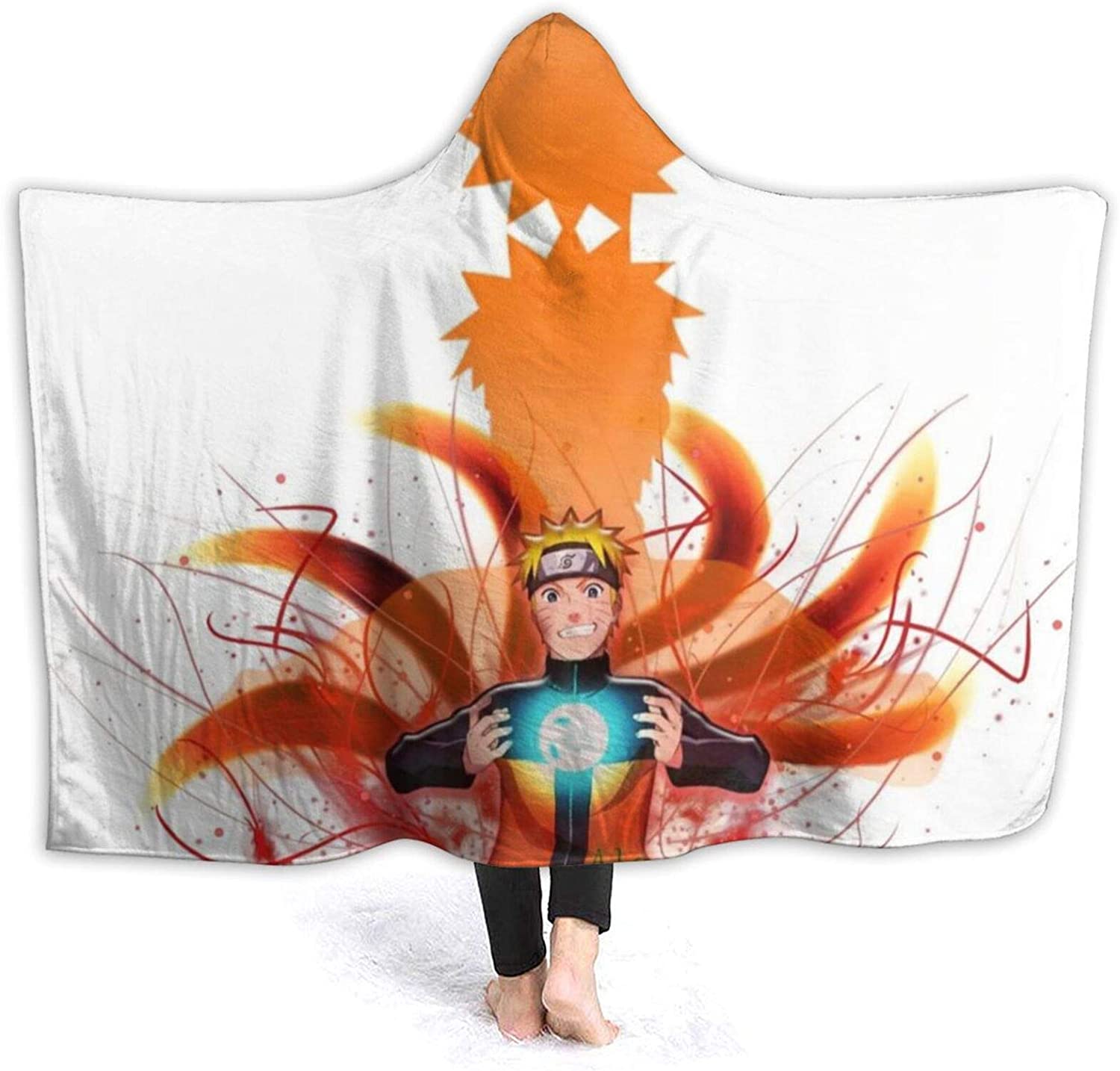 Anime Naruto Fleece Hooded Cloak - Flannel Throw Blanket