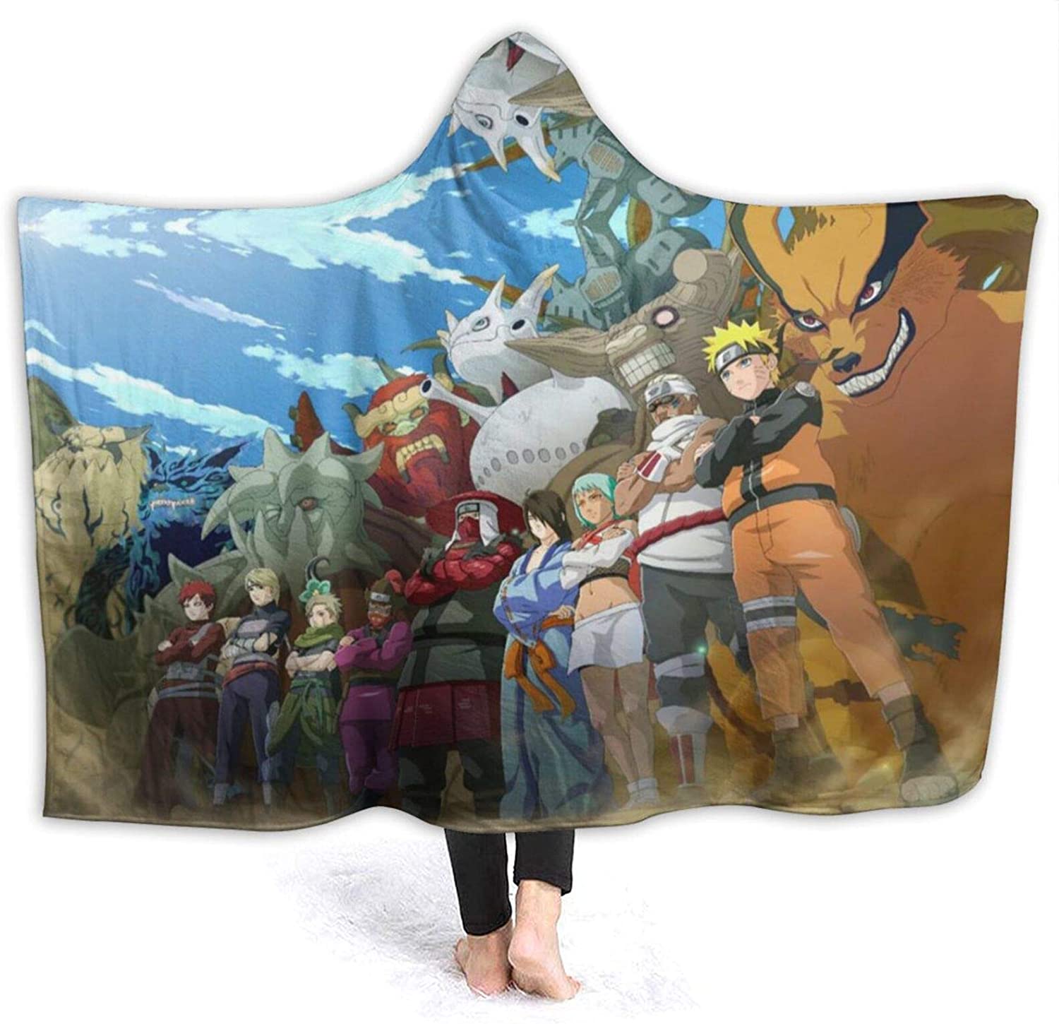 Anime Naruto Fleece Hooded Flannel Throw Blanket Cloak