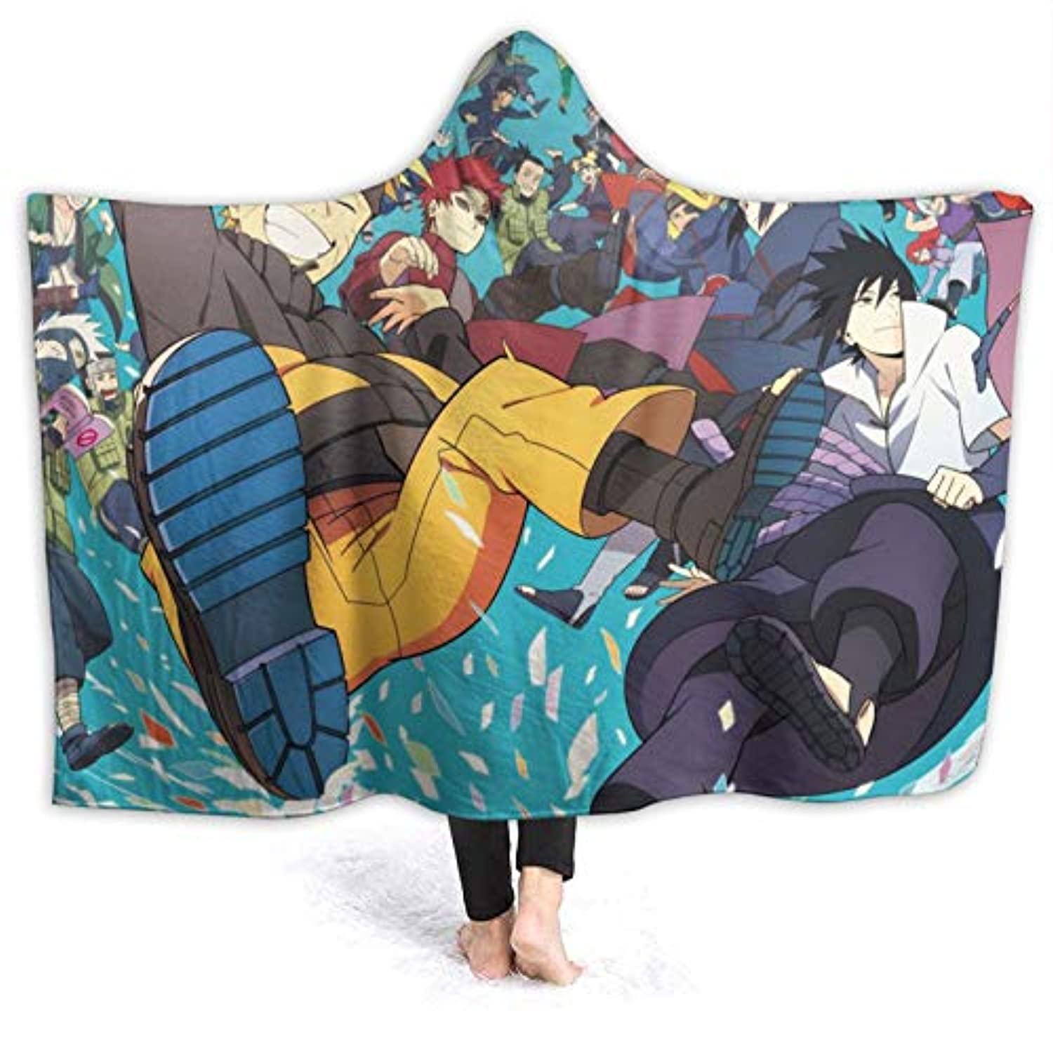 Anime Naruto Hooded Blanket - Fleece Flannel Wearable Throw Blanket