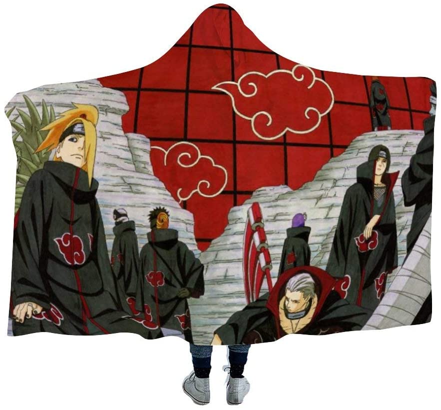 Anime Naruto Hooded Blanket - Masashi Kishimoto Akatsuki Fleece Flannel Blanket