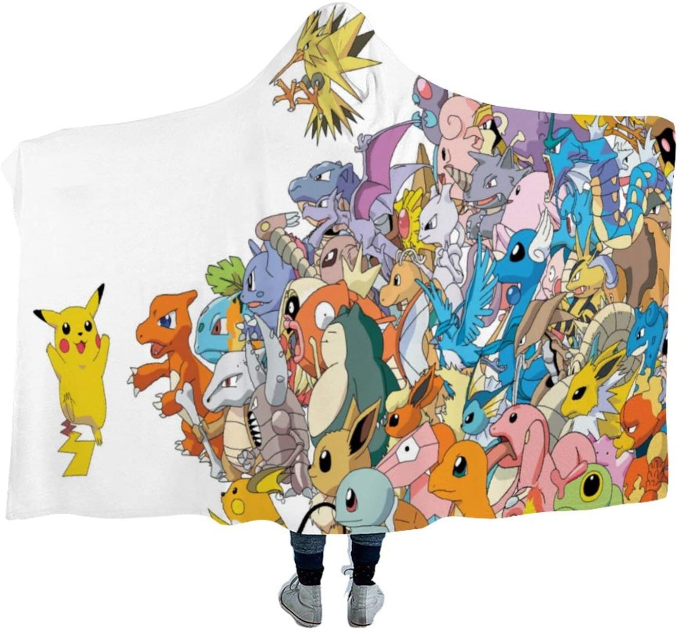 Anime Pokemon Hooded Blankets -  Warm Travel Blankets