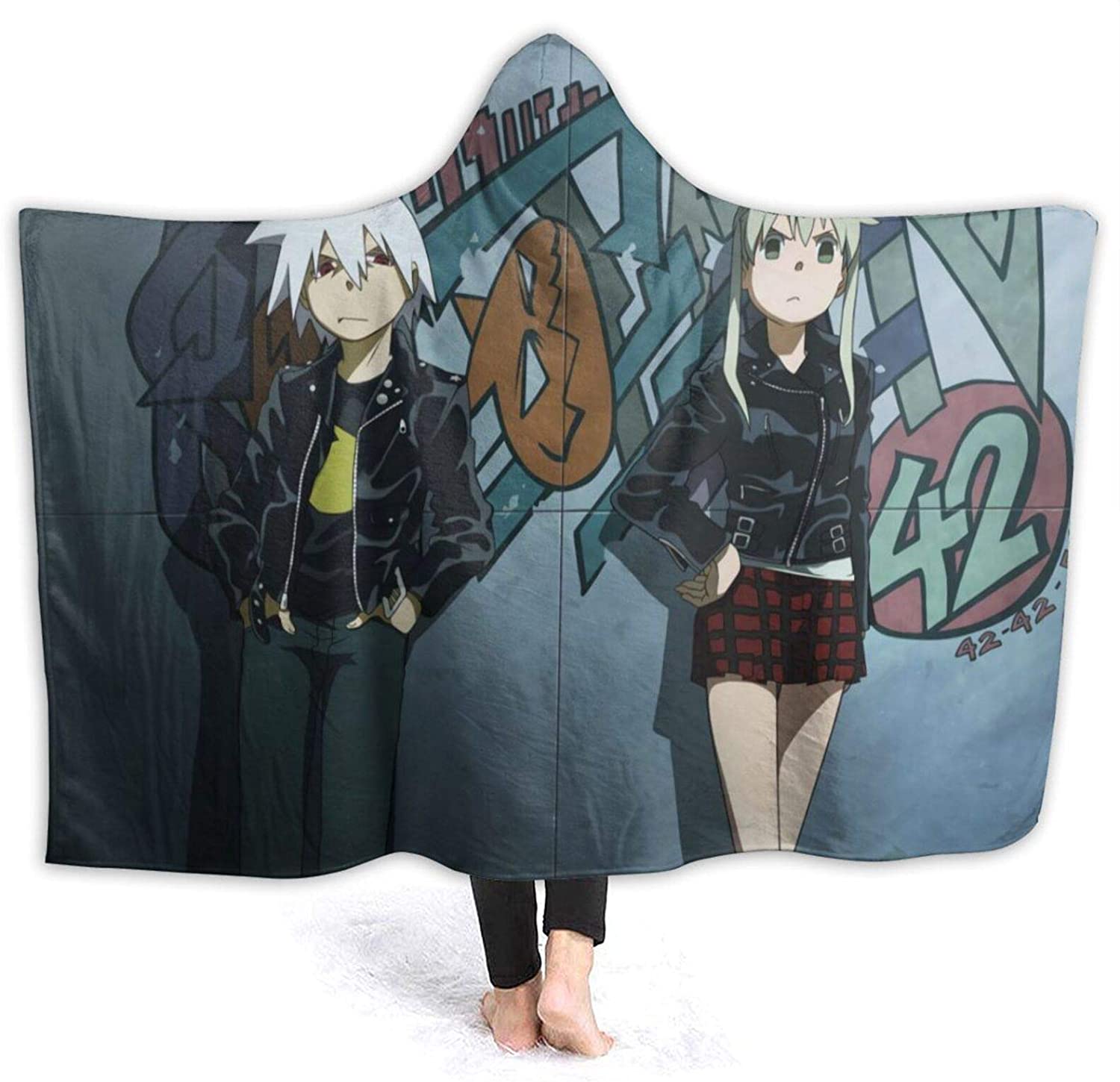 Anime Soul Eater Fleece Flannel Travel Hooded Blankets