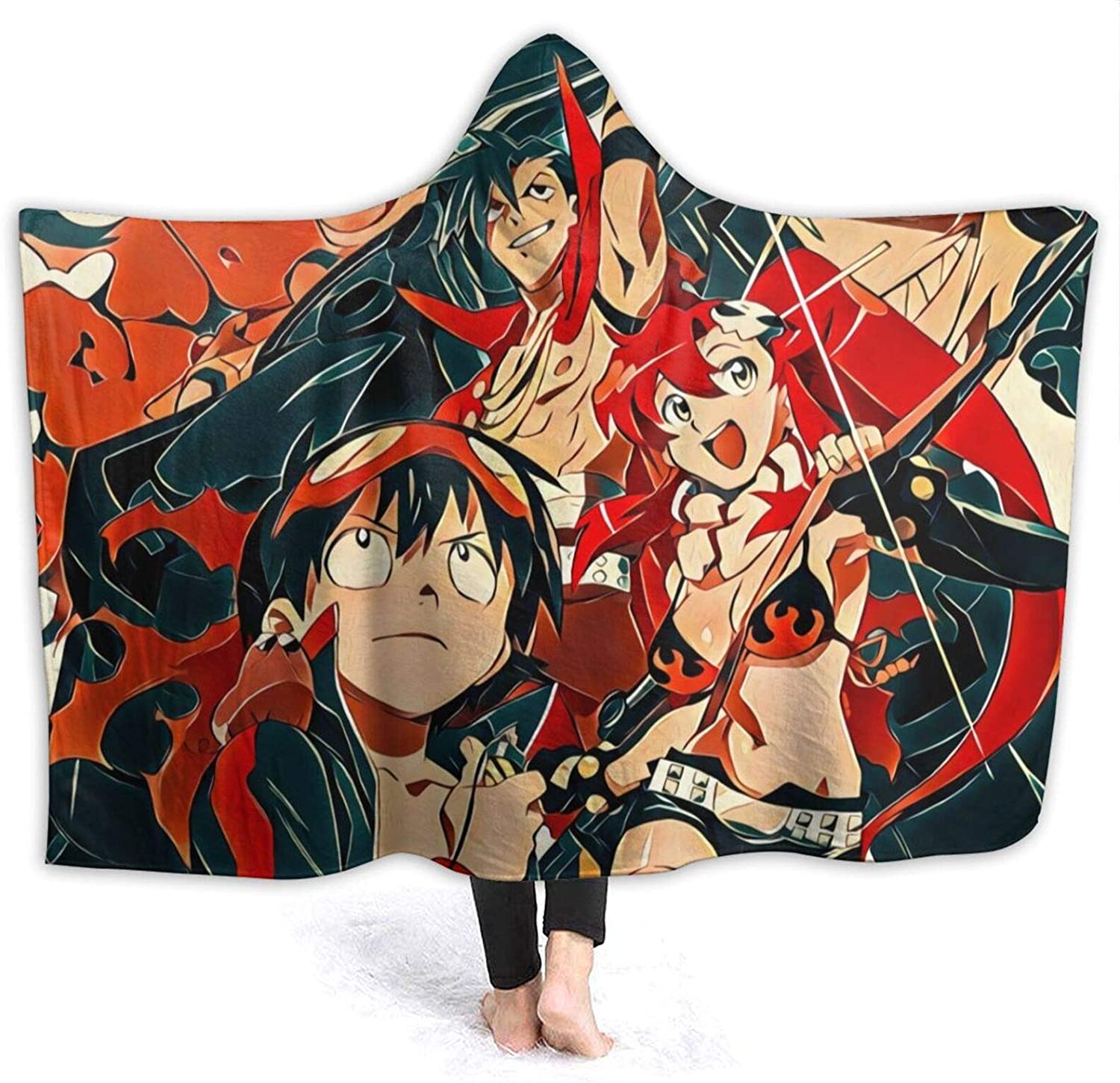 Anime Tengen Toppa Gurren Lagann Blanket - Nap Throw Printed Hooded Blanket