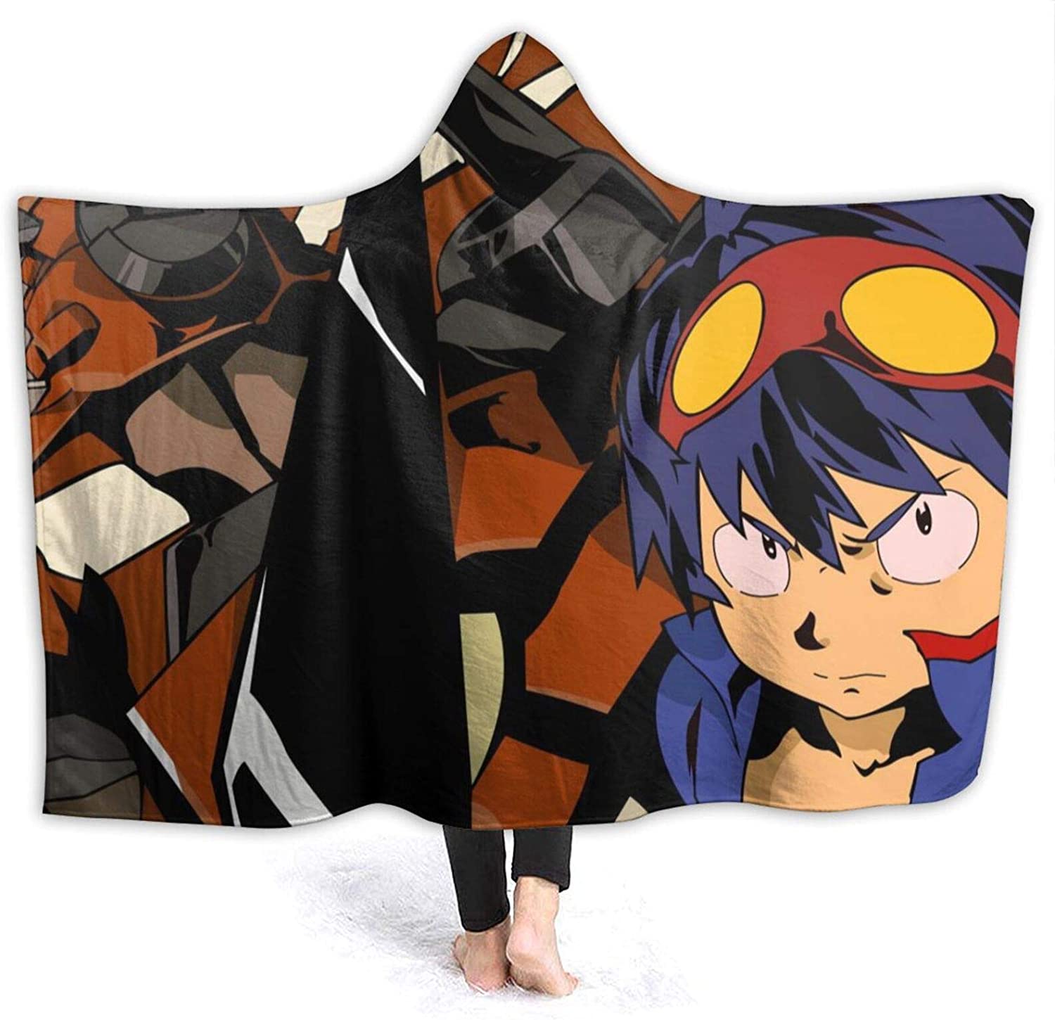 Anime Tengen Toppa Gurren Lagann Fleece Flannel Winter Hooded Blankets