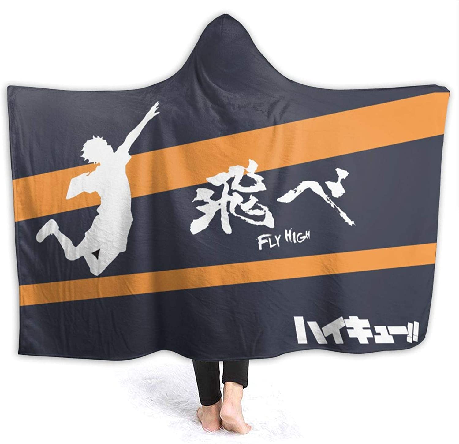 Anti-Pilling Flannel Hooded Blanket - Anime Haikyu! Passionate Volleyball Blankets