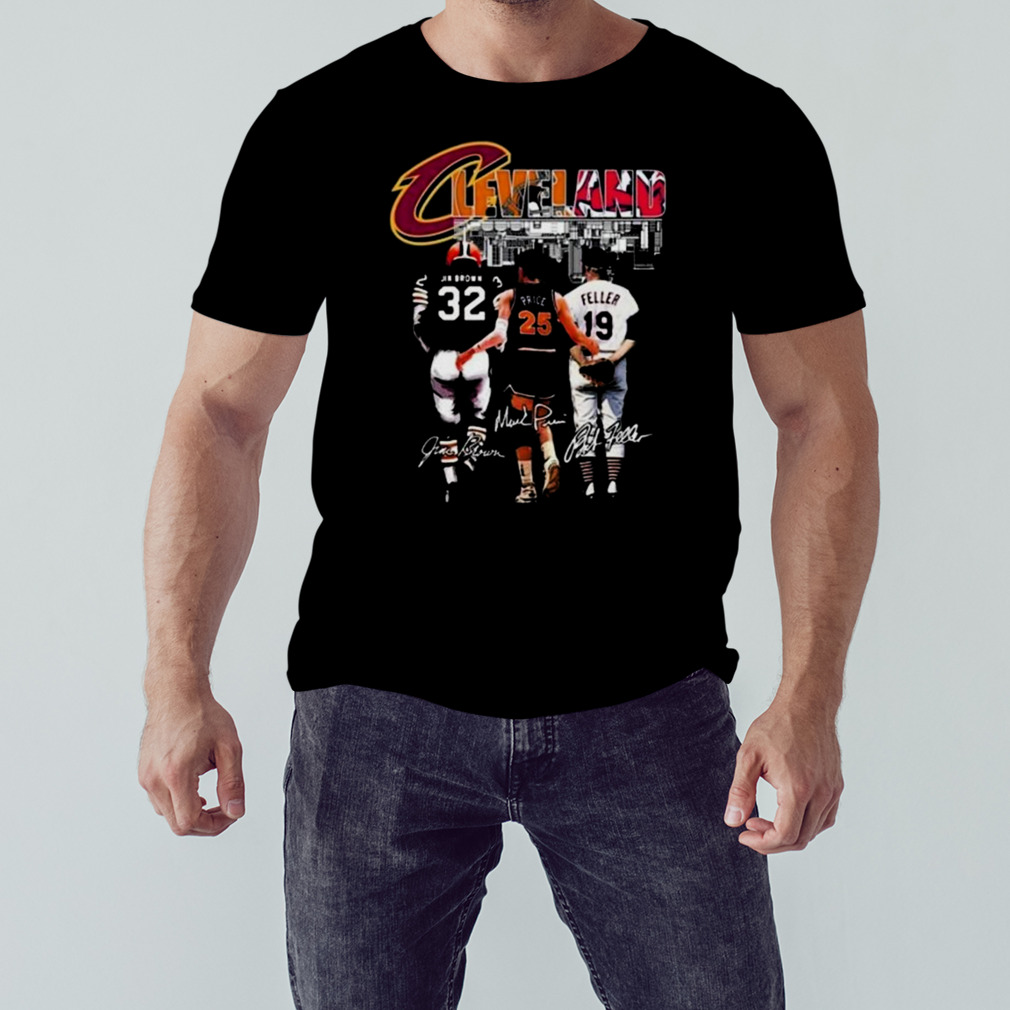 Cleveland Browns Jim Brown Cavaliers Price And Guardians Feller Signatures 2023 Shirt