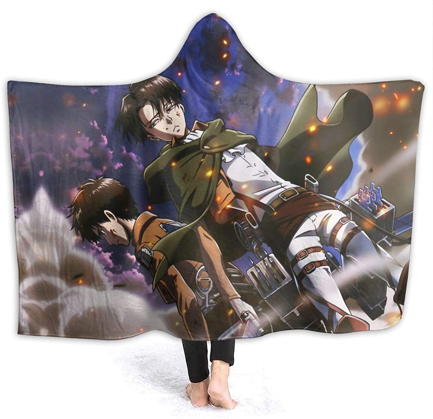 Attack On Titan Levi Ackerman Sword Blanket - Flannel Hooded Blanket