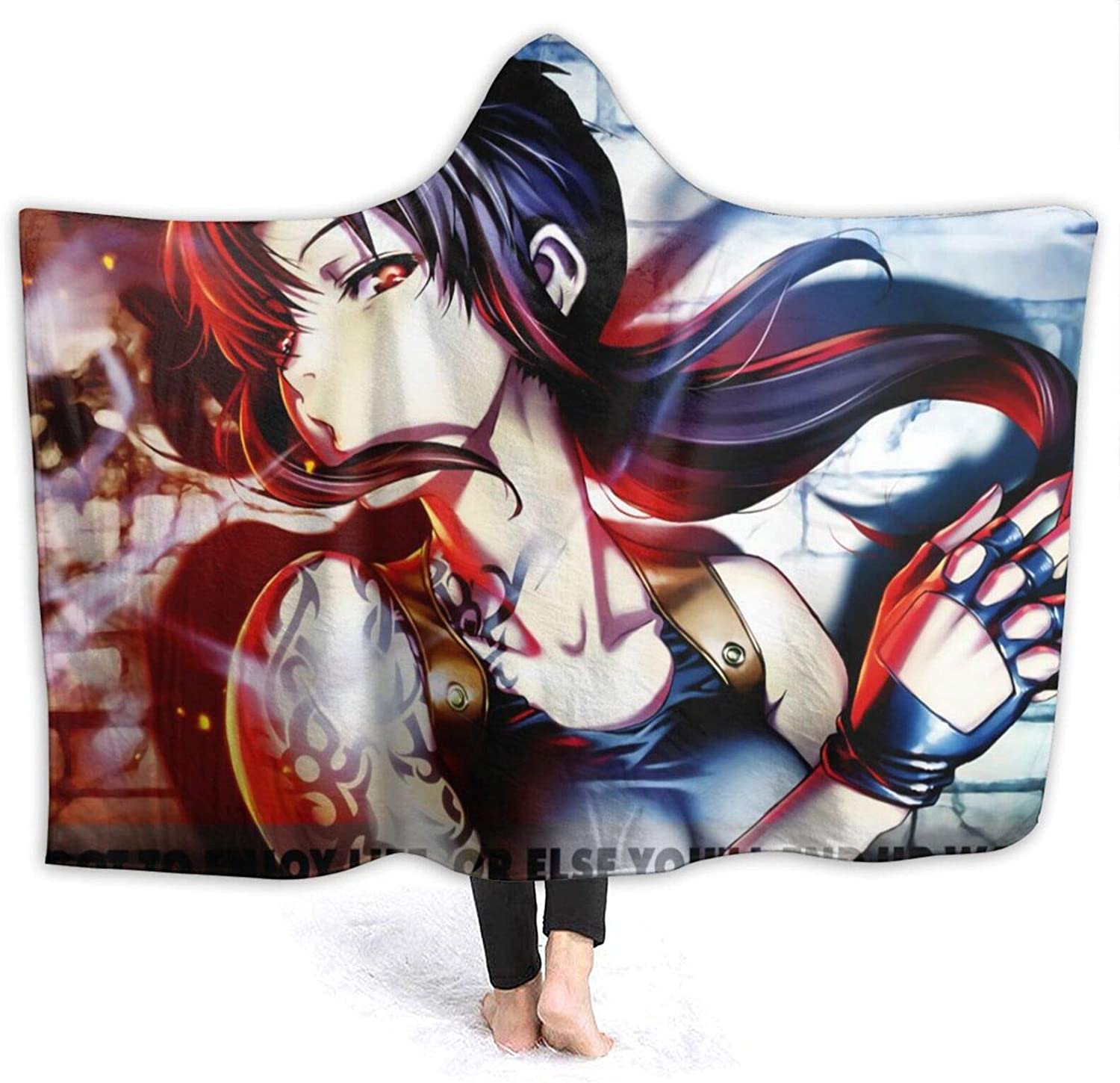 Black Lagoon Flannel Hooded Blanket - Anime Warm Blanket