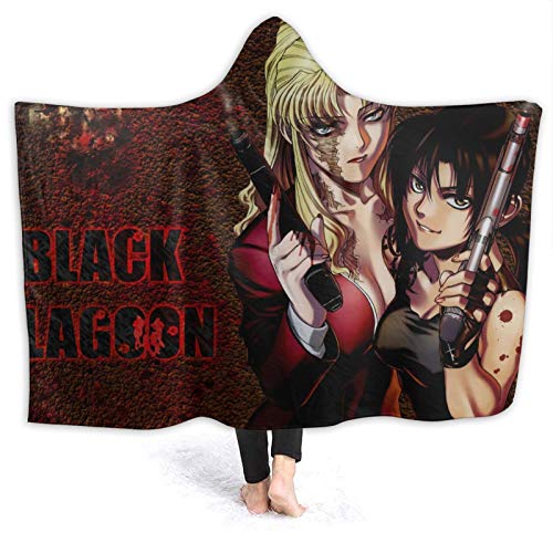 Black Lagoon Hooded Blanket Anime Flannel Warm Blanket