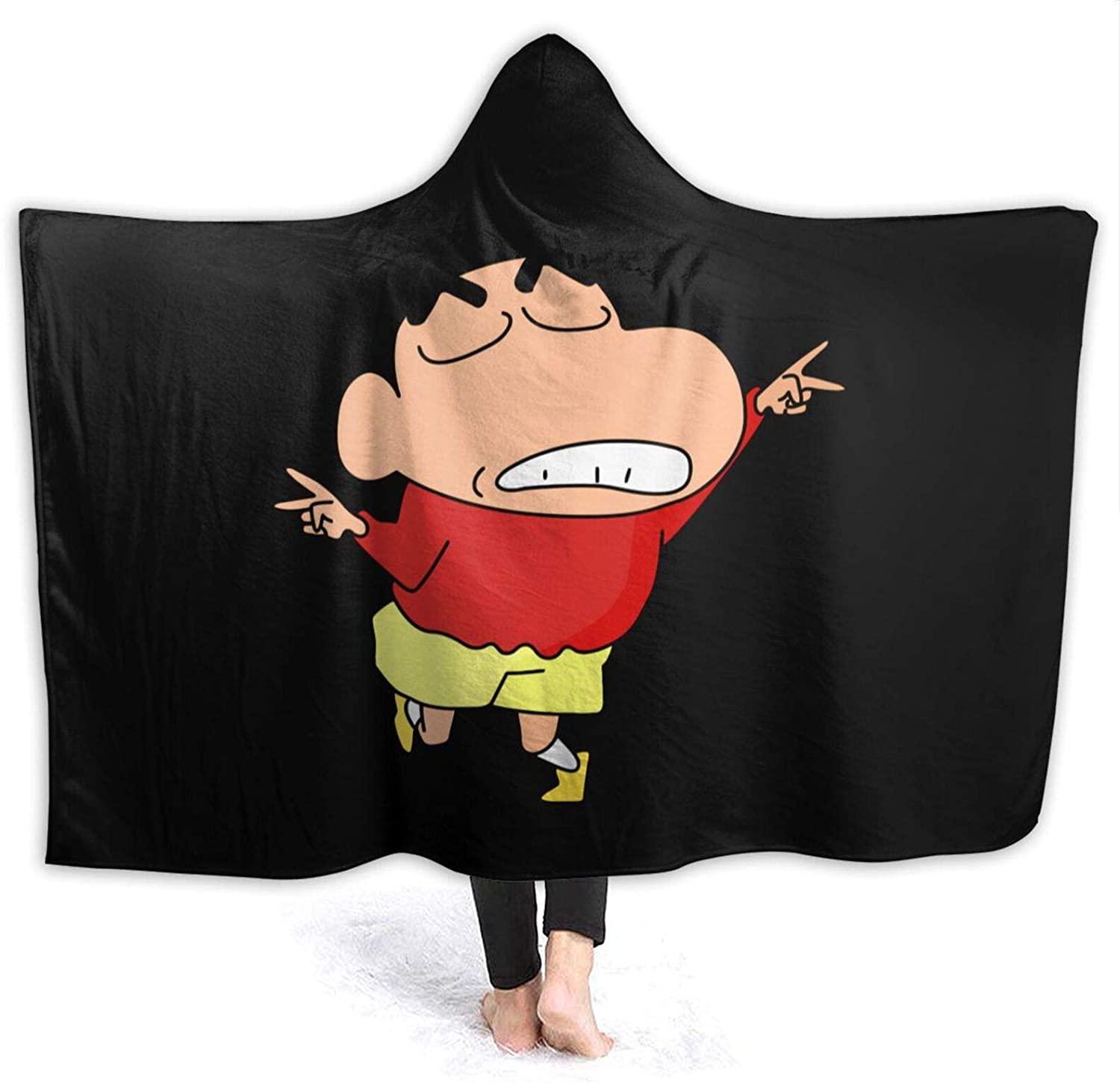 Crayon Shin-chan Anime Hooded Blanket Soft Fleece Throw Blanket