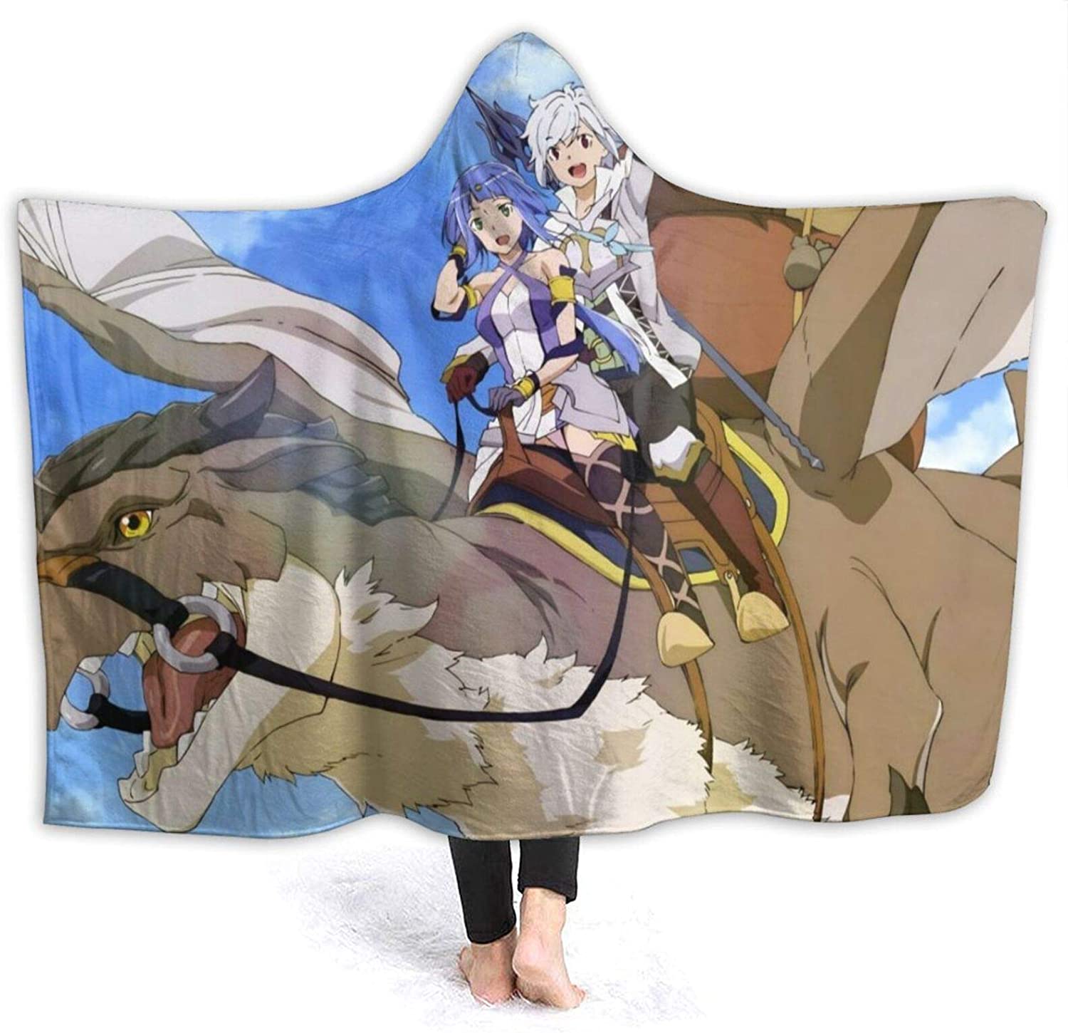 Danmachi Hooded Blanket - Anime Wearable Soft Throw Blanket