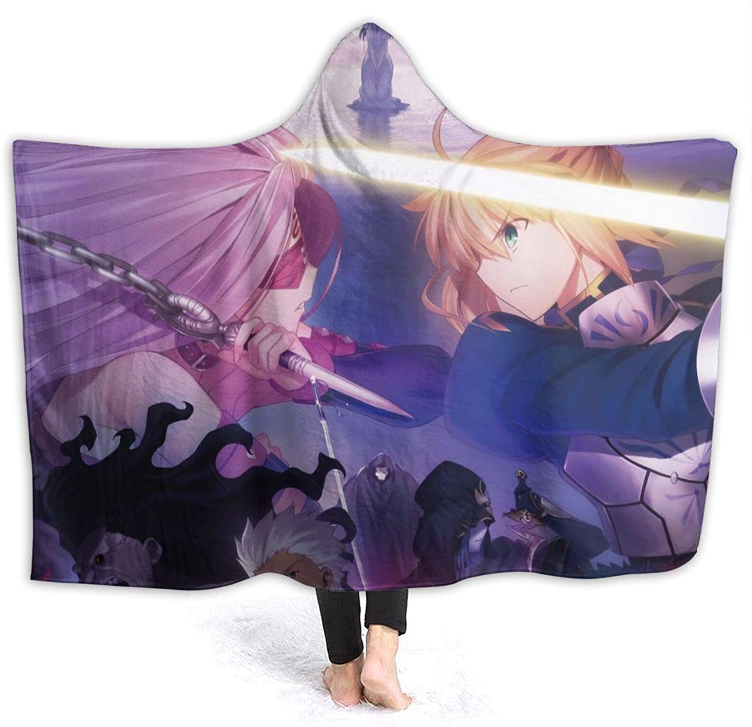 Fatezero Throw Hooded Blanket - Anime Wearable Soft Printed Blanket