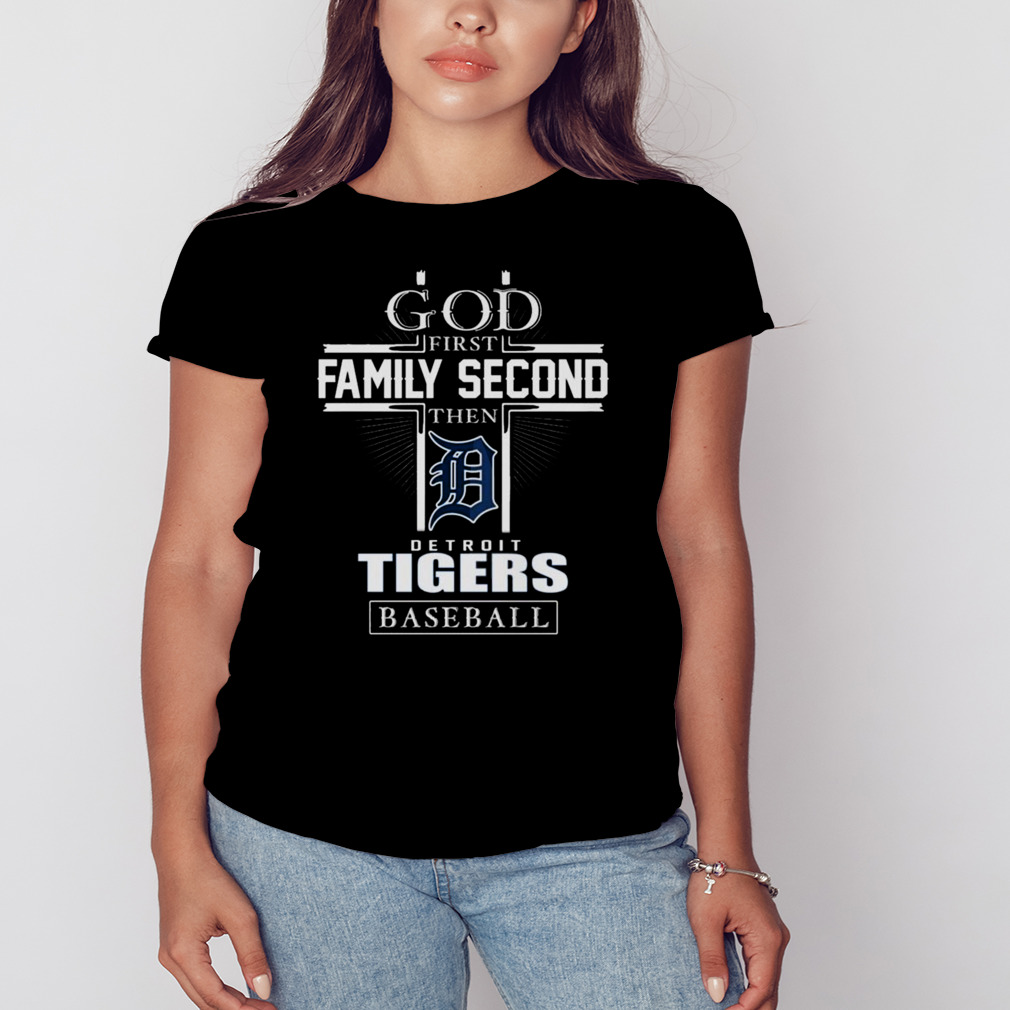 God first family second then detroit tigers baseball logo 2023 T-shirts,  hoodie, sweater, long sleeve and tank top