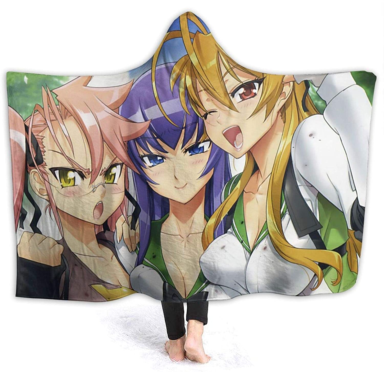 Highschool of the Dead Fleece Flannel Blanket - Anime Hooded Blanket