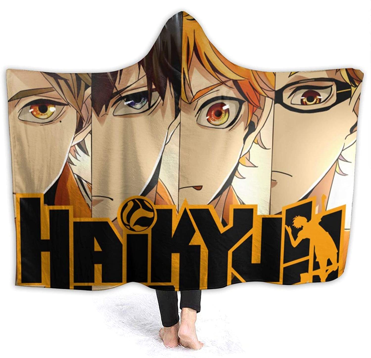 Hooded Blanket - Anime Haikyu! Passionate Volleyball Cartoon Blankets