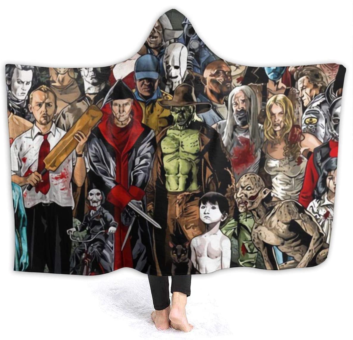 Horror Michael-Myers Hooded Blanket - Microfiber Bedding Fluffy Blanket