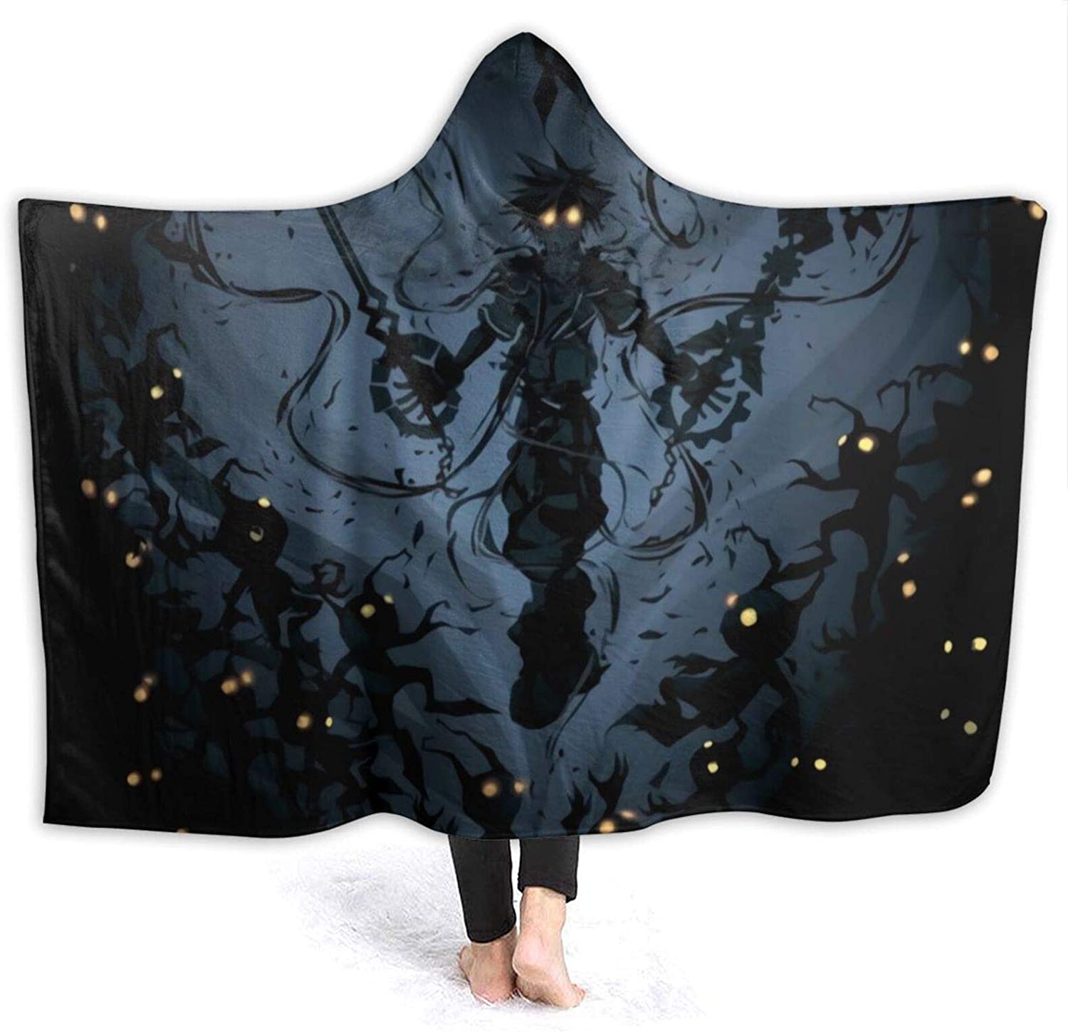 Kingdom Hearts Flannel Throw Hooded Blanket