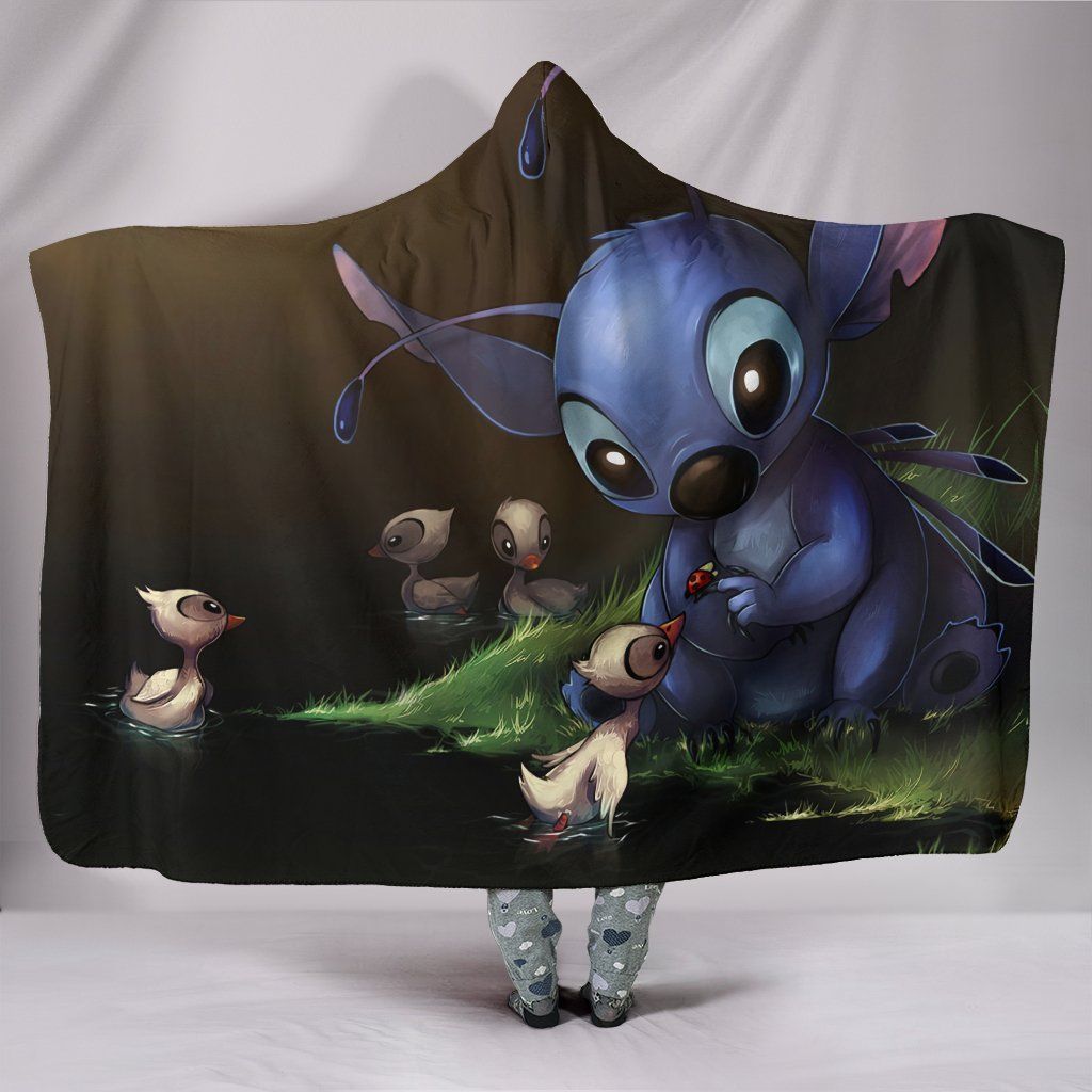 Lilo And Stitch Hooded Blankets -  Lilo And Stitch Super Cute Hooded Blanket