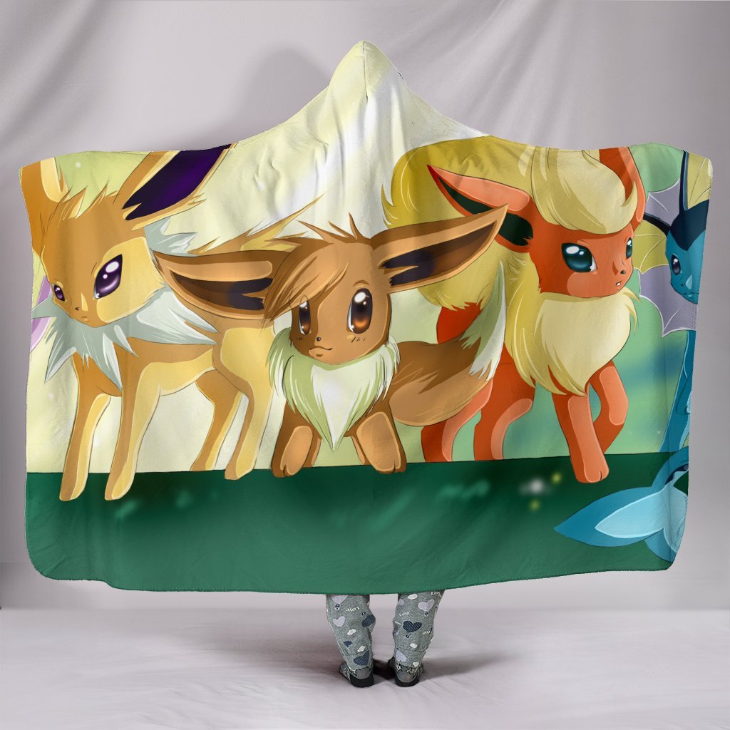 Pokemon Eevee Hooded Blanket -  So Cute White Blanket