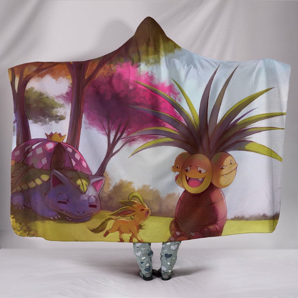 Pokemon Exeggutor Hooded Blanket - Red Blanket