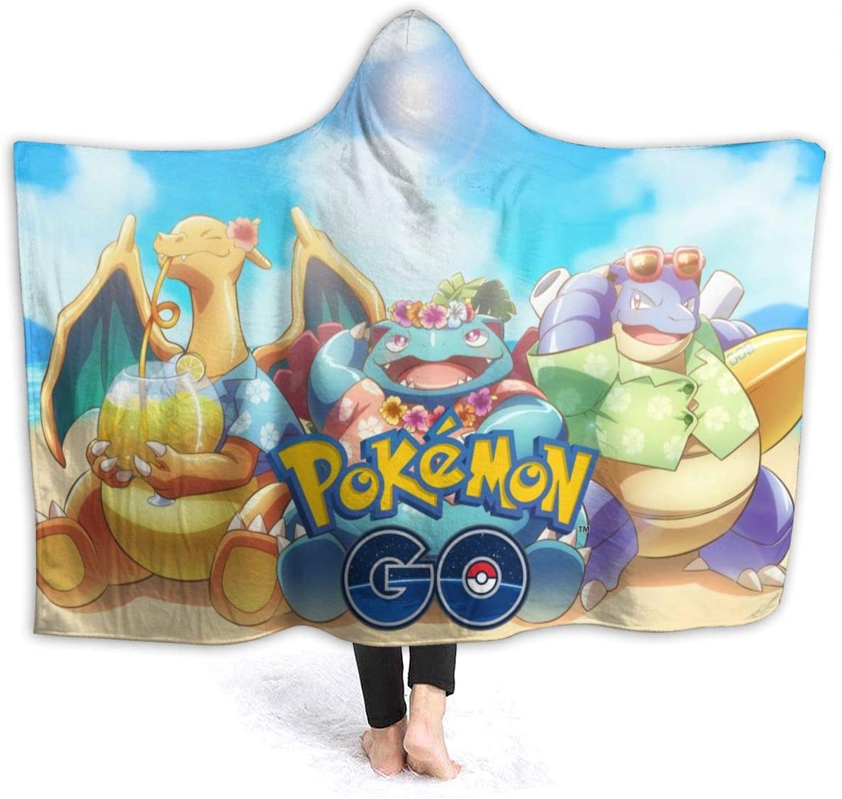Pokemon Hooded Blankets - Anti-Pilling Fleece Throw Blankets Cloak