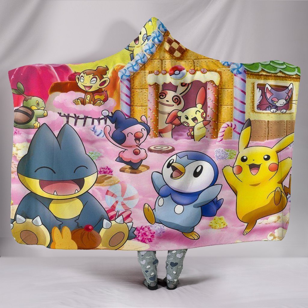 Pokemon House Hooded Blanket - Happy Day Pink Blanket