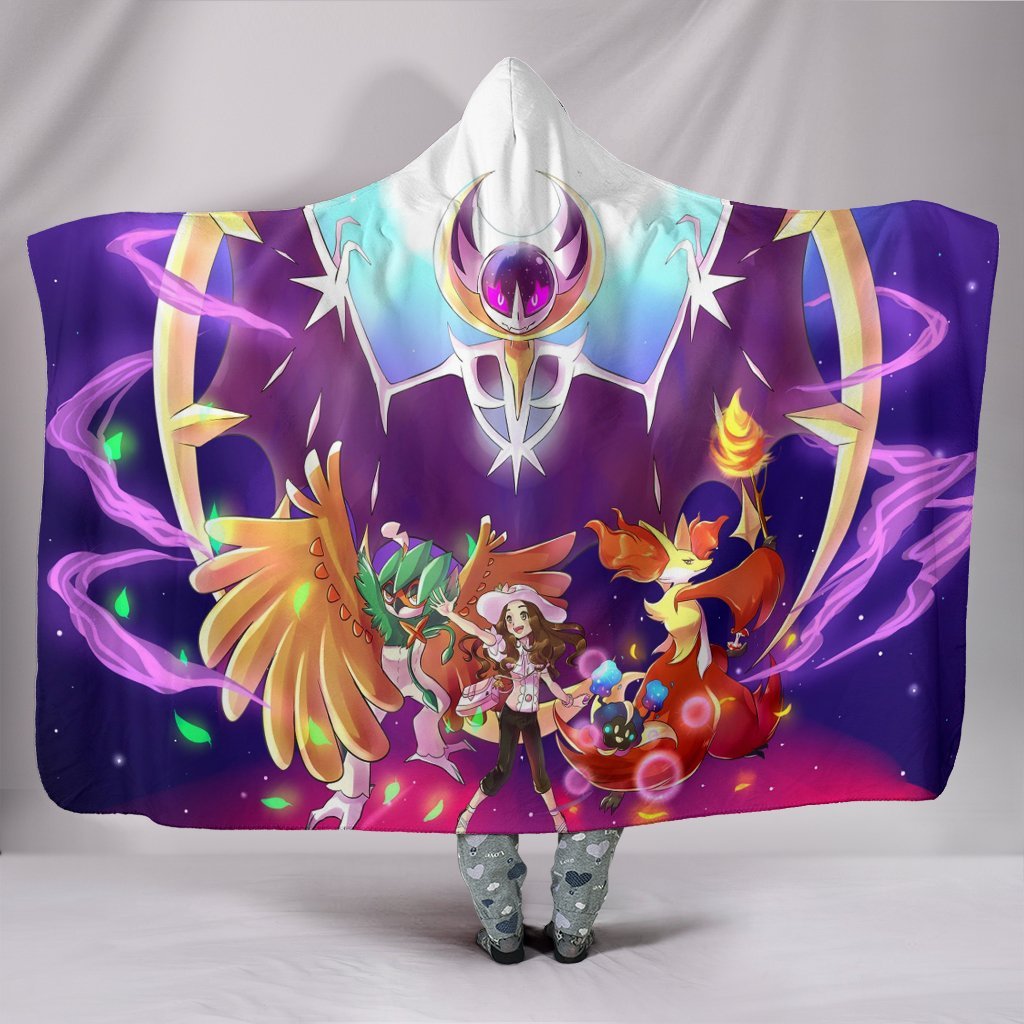 Pokemon Lunala Hooded Blanket - Purple Blanket