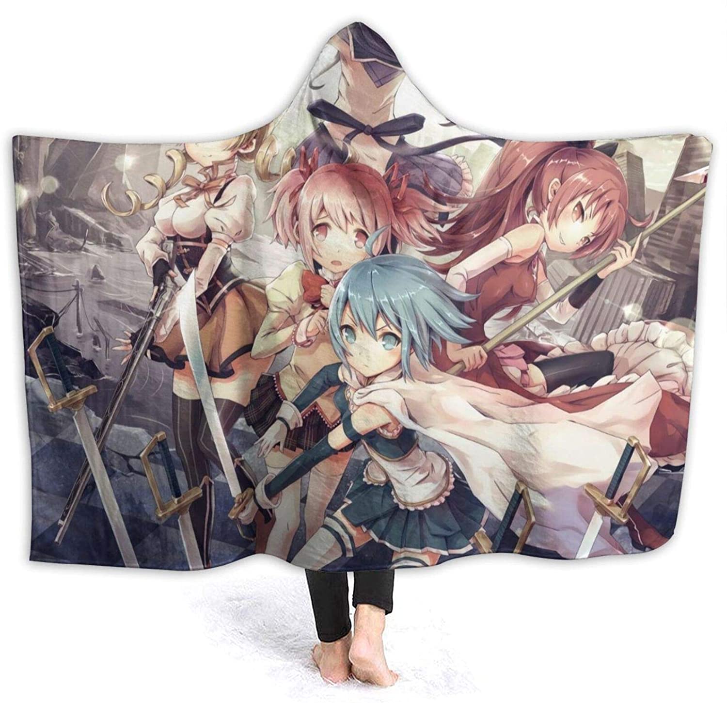 Puella Magi Madoka Magica Blanket - Anime Nap Throw Printed Hooded Blanket