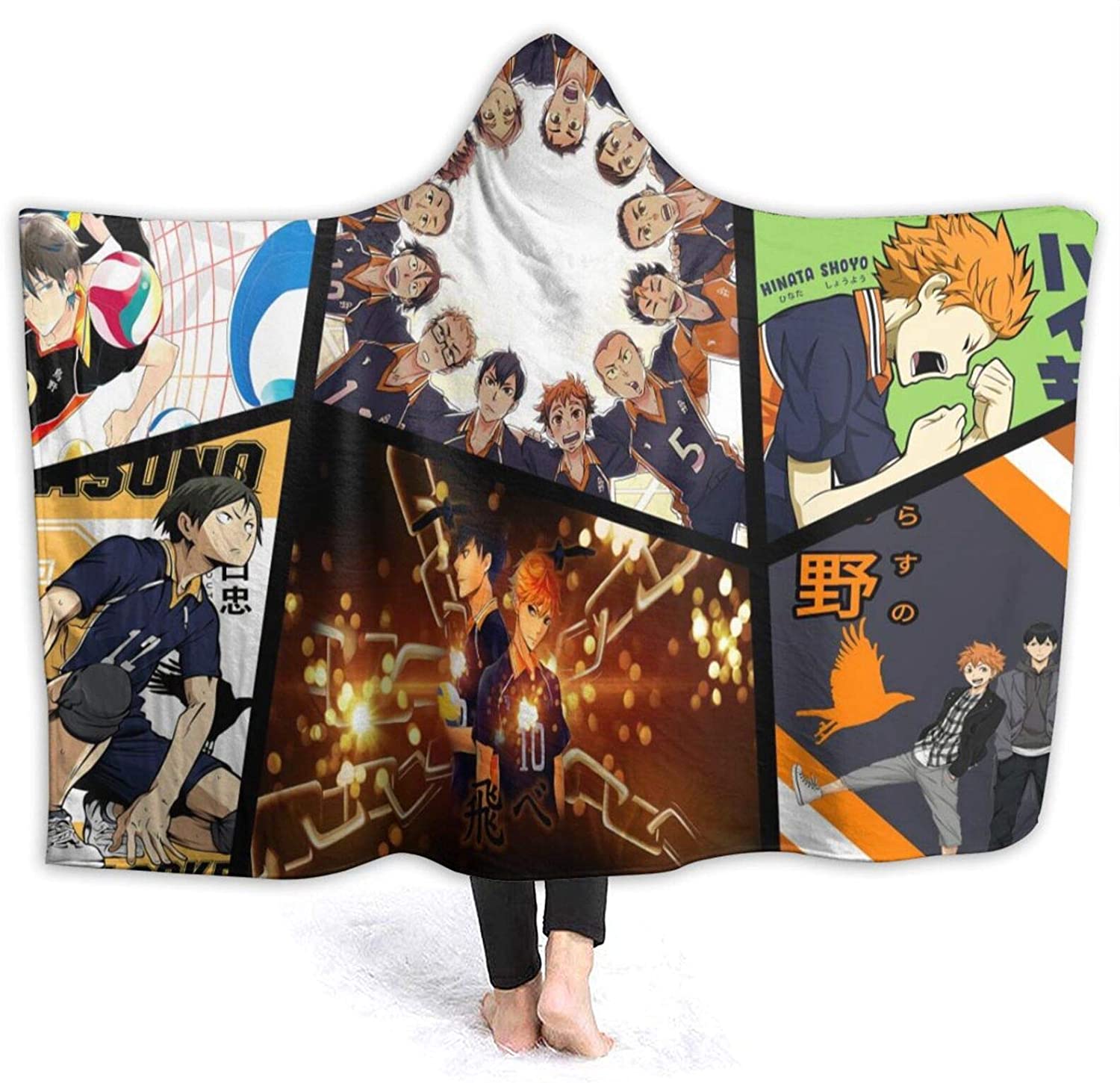 Sherpa Fleece Hooded Blankets - Anime Haikyuu Blankets