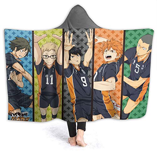 Soft Hooded Blanket - Anime Haikyu! Passionate Volleyball Cartoon Stylish Blankets
