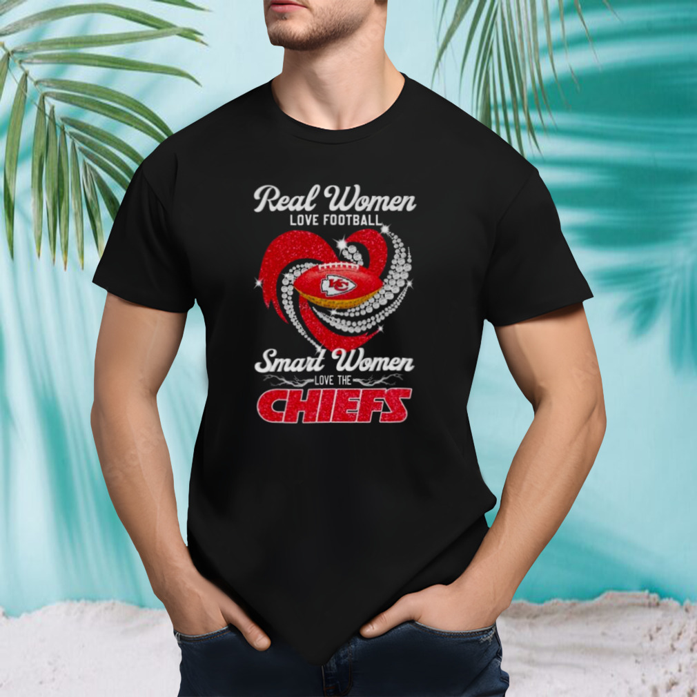 Real Women Love Football Smart Women Love The Kansas City Chiefs Heart Diamond 2023 Shirt