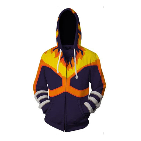 3D Printed Monoma Neito Hoodie - My Hero Academia Zip Hooded Sweatshirts