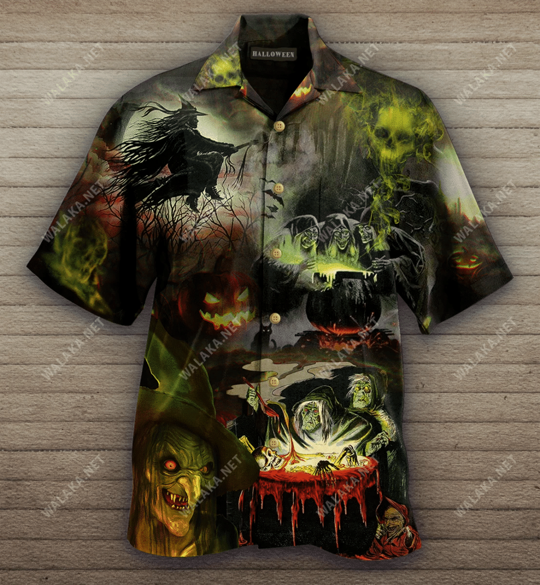 Halloween Scary Witch Poisoning Skeleton Hawaiian Aloha Shirts Dh