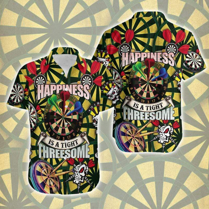 Happiness Is Tight Threesome Darts Hawaiian Shirts