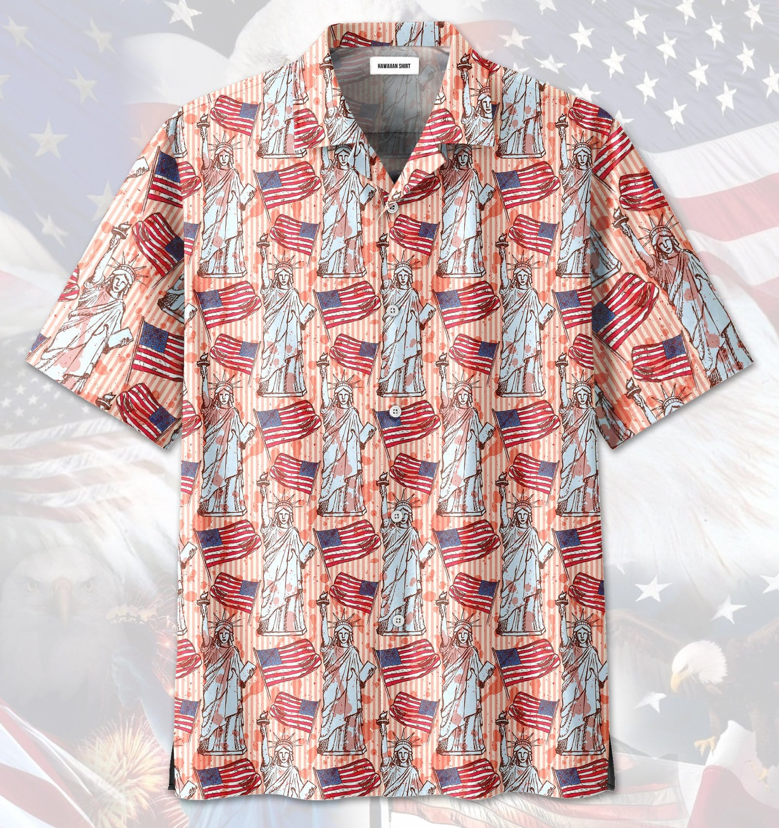Happy 4Th Of July Statue Of Liberty Unisex Hawaiian Shirts