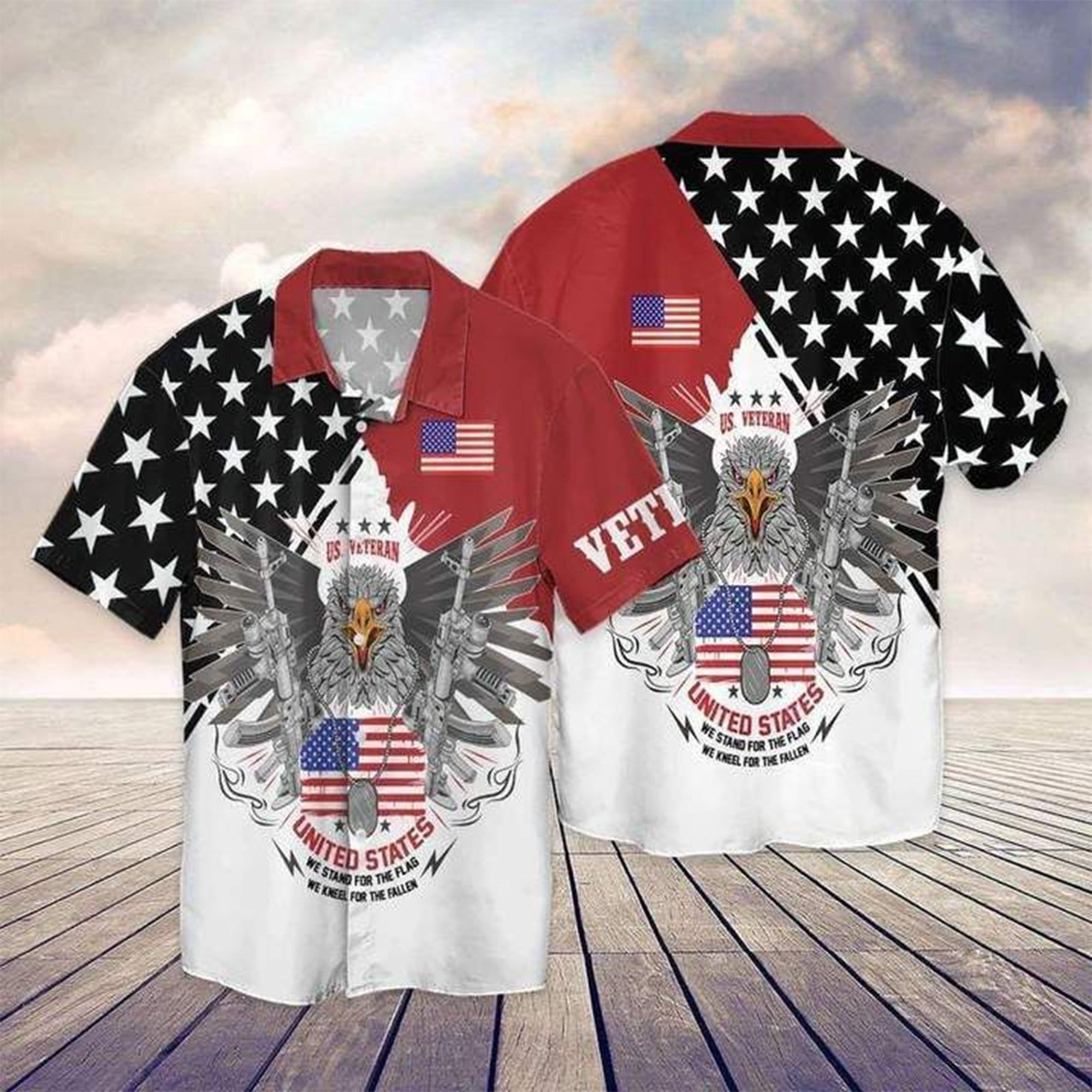 Happy July 4Th Cool Us Veteran Unisex Hawaiian Aloha Shirts