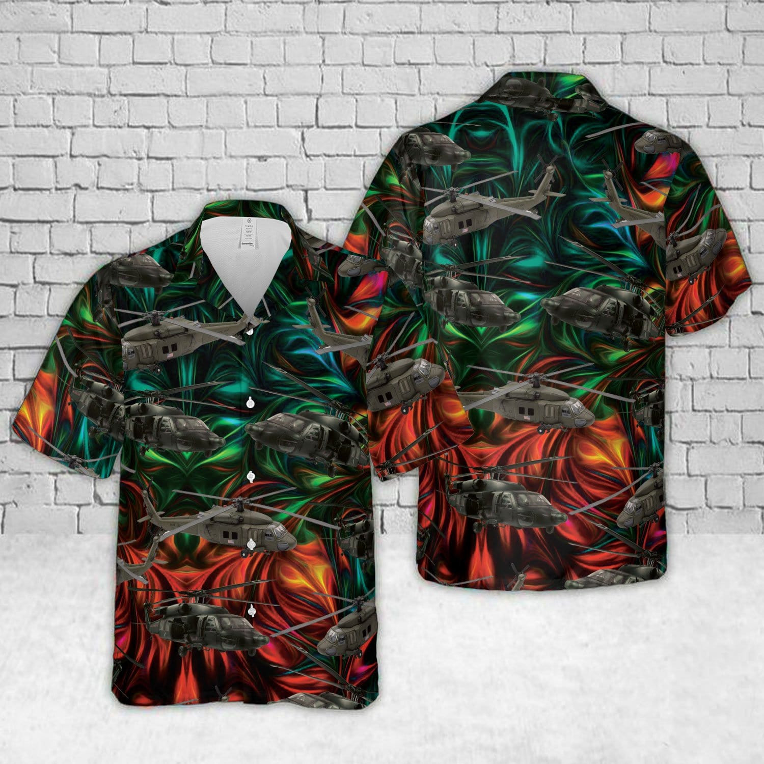 Hawaiian Aloha Shirts - Beach Shorts Amazing Army Uh-60 Black Hawk 9821H