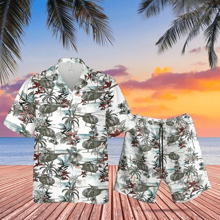 Hawaiian Aloha Shirts - Beach Shorts Us Army Hughes Oh-6 Cayuse