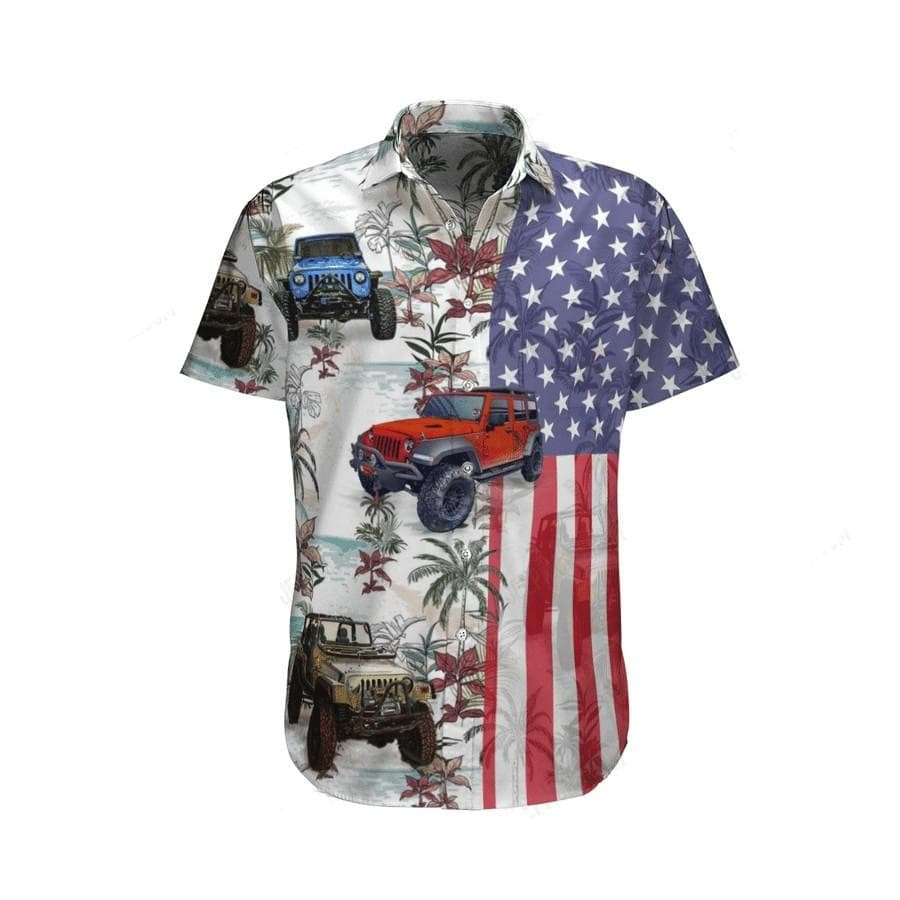Hawaiian Aloha Shirts Amazing Jeep Flag Tropical