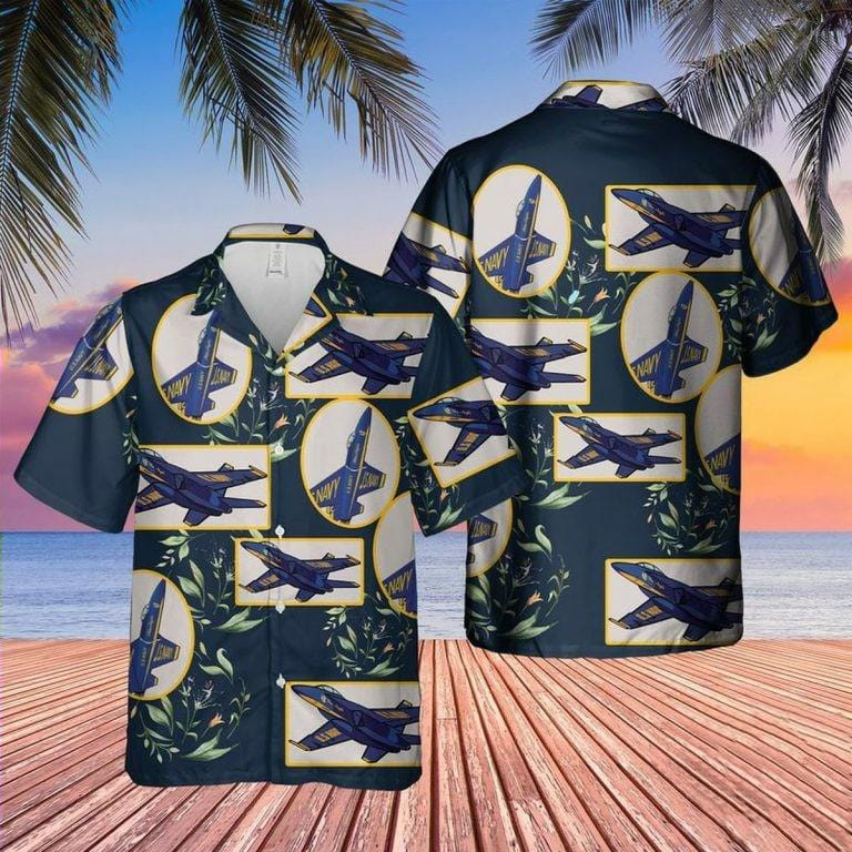 Hawaiian Aloha Shirts Blue Angels Us Navy