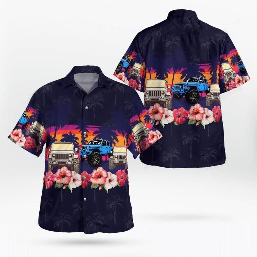 Hawaiian Aloha Shirts Colorful Jeep Aloha Hibiscus
