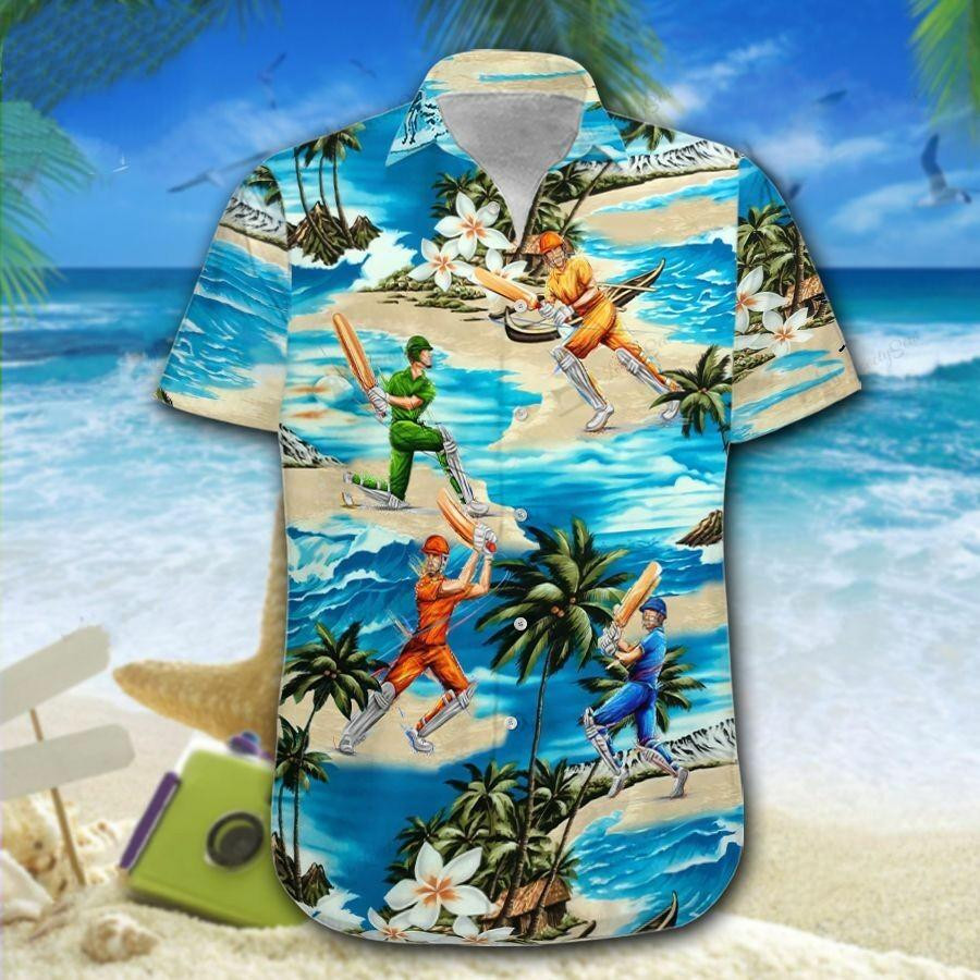 Hawaiian Aloha Shirts Cricket Play On The Beach