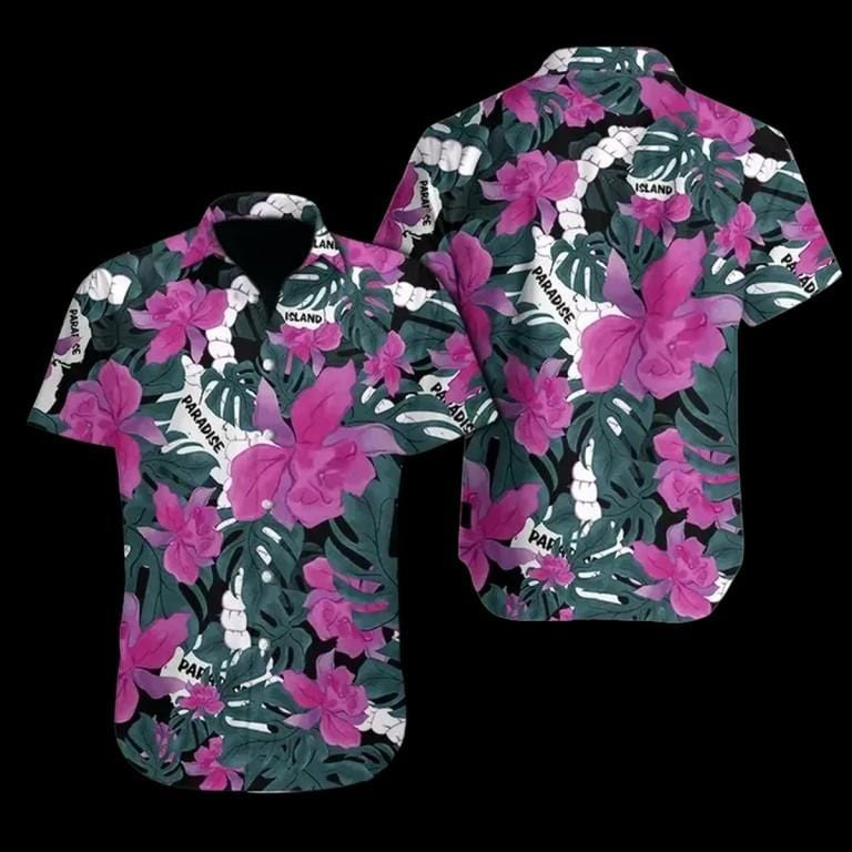 Hawaiian Aloha Shirts Dennis Nedry Paradise Flowers